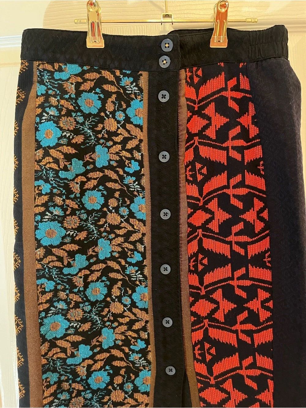 Dolan Left Coast Collection Boho Patchwork Button Front Skirt – XS - Picture 4 of 7